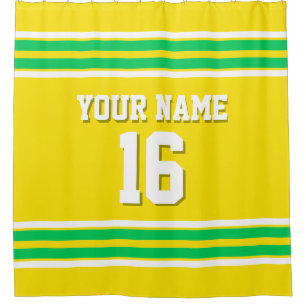 Yellow Emerald Green White Stripes Sports Jersey