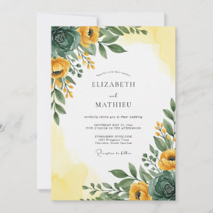 Yellow Emerald Radiant Spring Wedding Invitation