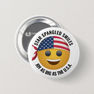 Yellow Emoji Face 2 Inch Round Button