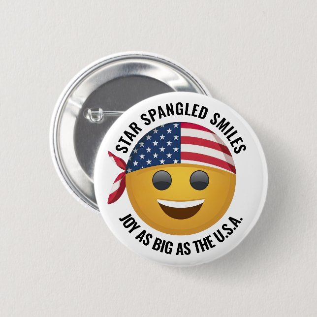 Yellow Emoji Face 2 Inch Round Button (Front & Back)