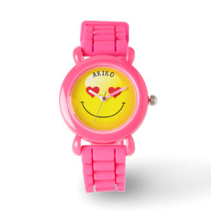 Yellow Emoji Smiling Face Decora Kei Watch
