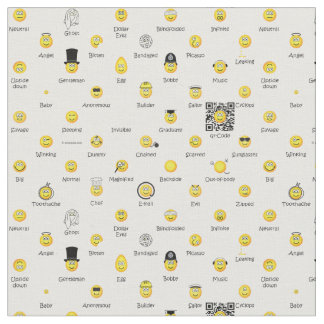 Yellow Emoticons Fabric