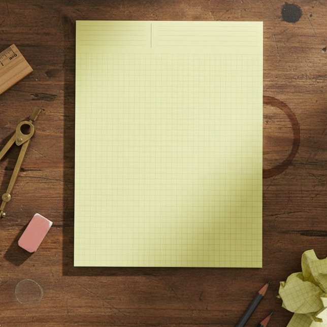 Yellow Engineering Graph Paper Pad (Grid Math) (Aesthetic yellow engineering graph paper pad - Yellow grid paper for journaling)