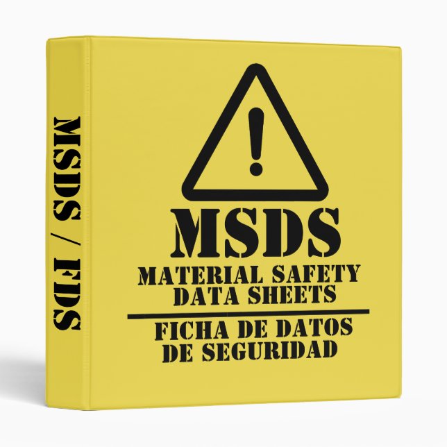 Yellow English and Spanish MSDS / FDS Binder (Front/Spine)