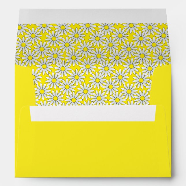 Yellow Envelope, White Daisy Lined Envelope (Back (Bottom))