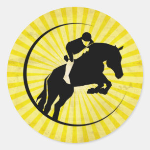 Yellow Equestrian Classic Round Sticker