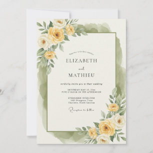 Yellow Ethereal Bloom Wedding Invitation