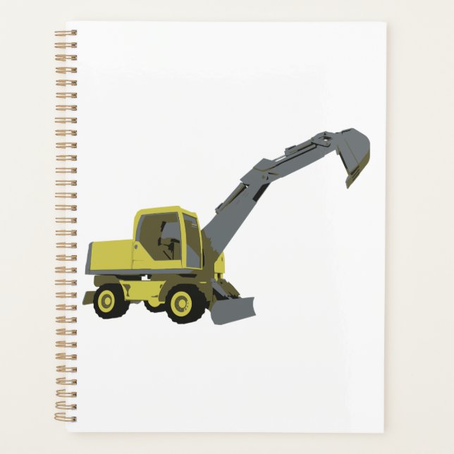 Yellow Excavator Construction Machinery Planner (Front)