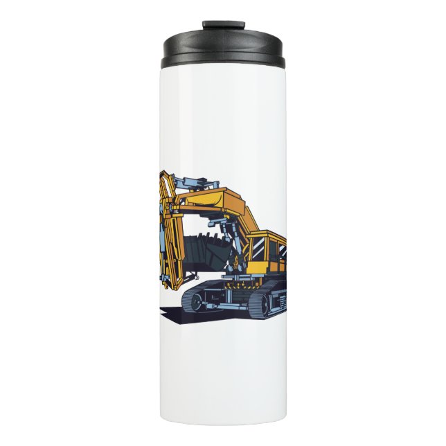 Yellow Excavator Machinery Design Thermal Tumbler (Front)