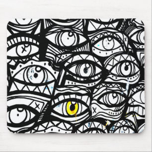 yellow eye mouse pad