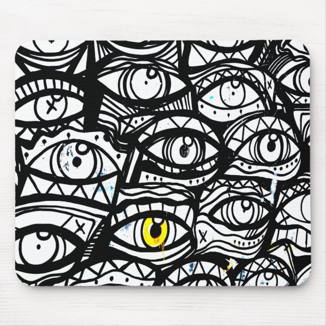 yellow eye mouse pad (Front)