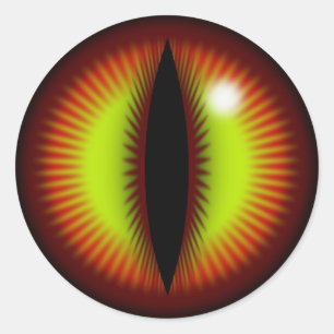 Yellow Eye of a dragon Classic Round Sticker