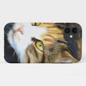 Yellow Eyed Calico Cat Realistic Pet Portrait Case-Mate iPhone Case (Back (Horizontal))