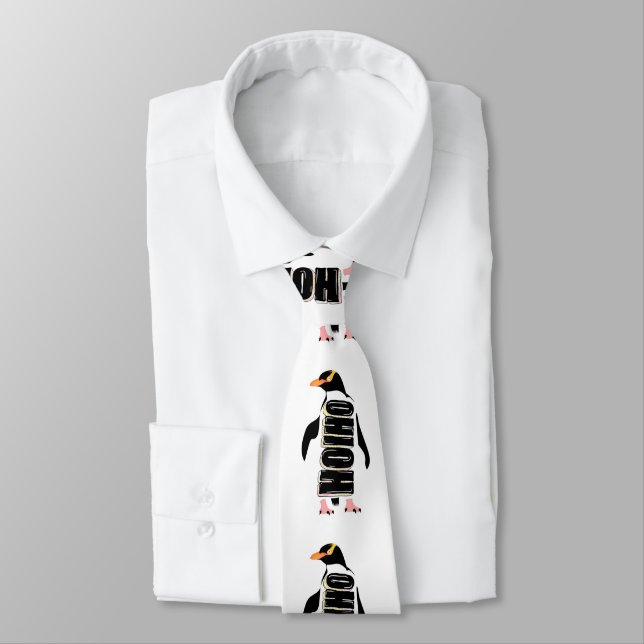 Yellow eyed penguin NZ bird Tie (Tied)