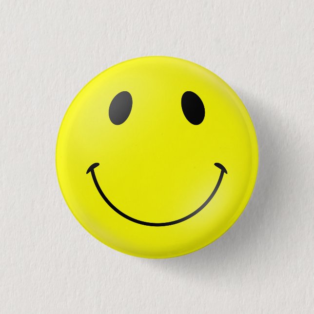 Yellow Face 1 Inch Round Button (Front)