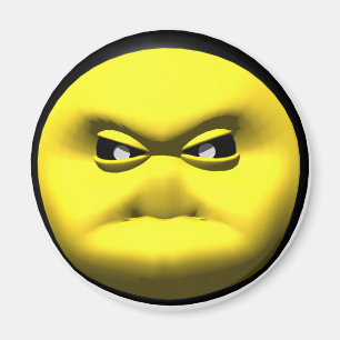 Yellow face that is angry. magnet