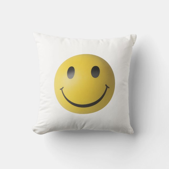 Yellow Face Throw Pillow (Front)