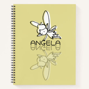 Yellow Fairy Reflection Doodle Custom Name Notebook