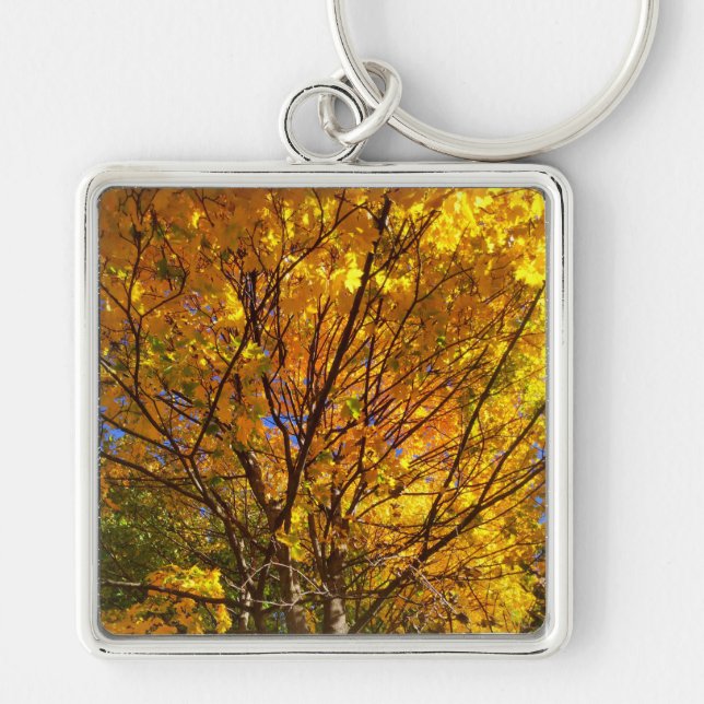 Yellow Fall Foliage Keychain (Front)