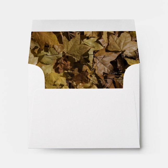 Yellow Fallen Leaves RSVP Response Card Envelopes (Back (Bottom))