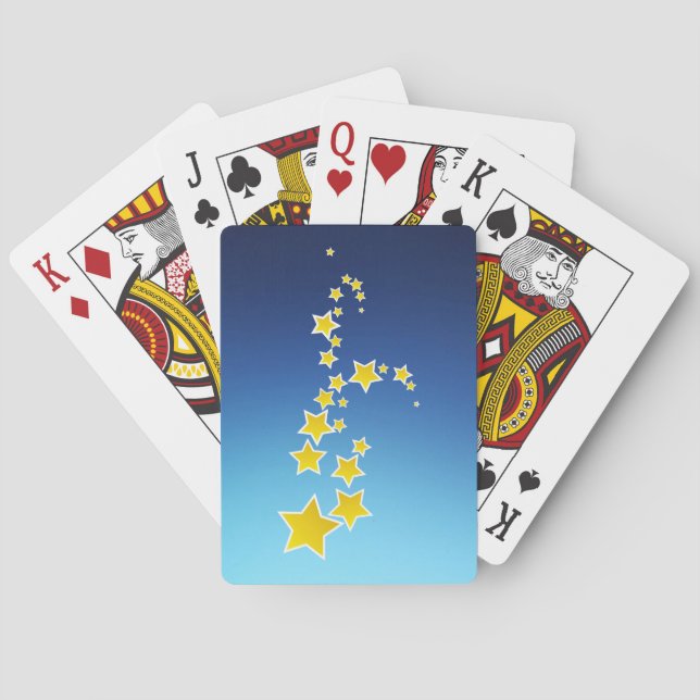 Yellow falling stars playing cards (Back)