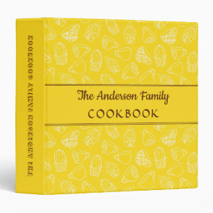 Yellow Family Recipe Cookbook Binders