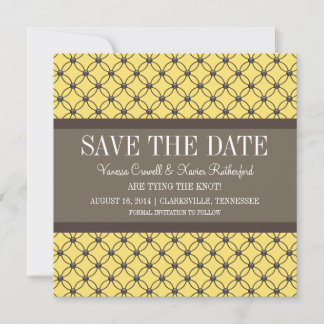 Yellow Fancy Lattice Save the Date Invite