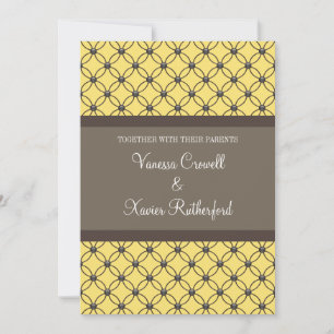 Yellow Fancy Lattice Wedding Invitation