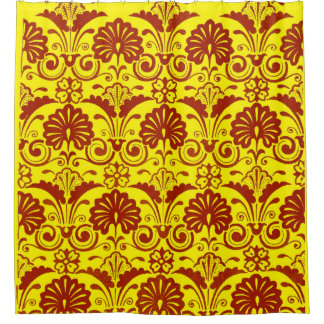 yellow fans and fronds print