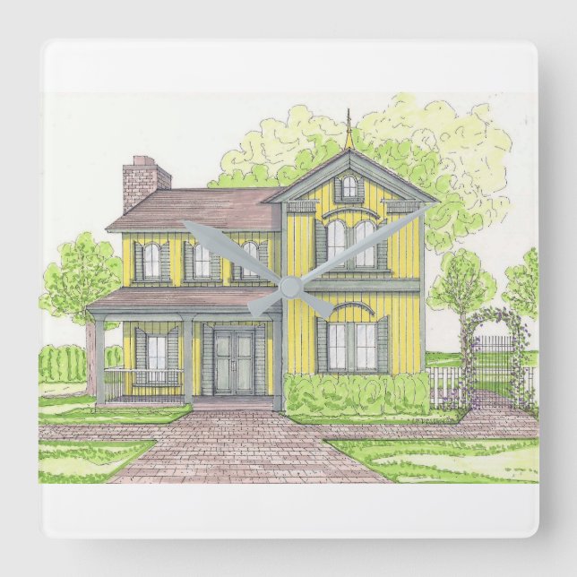 Yellow Farmhouse Wall Clock (Front)