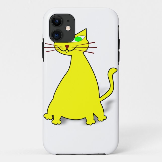 Yellow Fat Cat Case-Mate iPhone Case (Back)