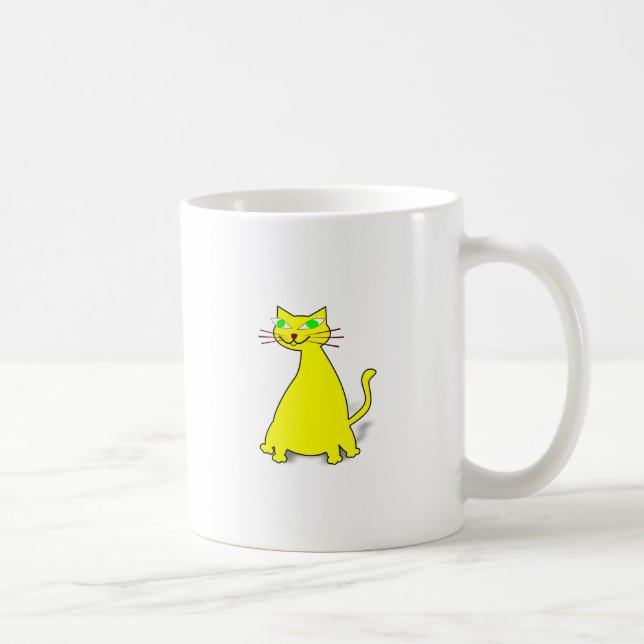 Yellow Fat Cat Coffee Mug (Right)