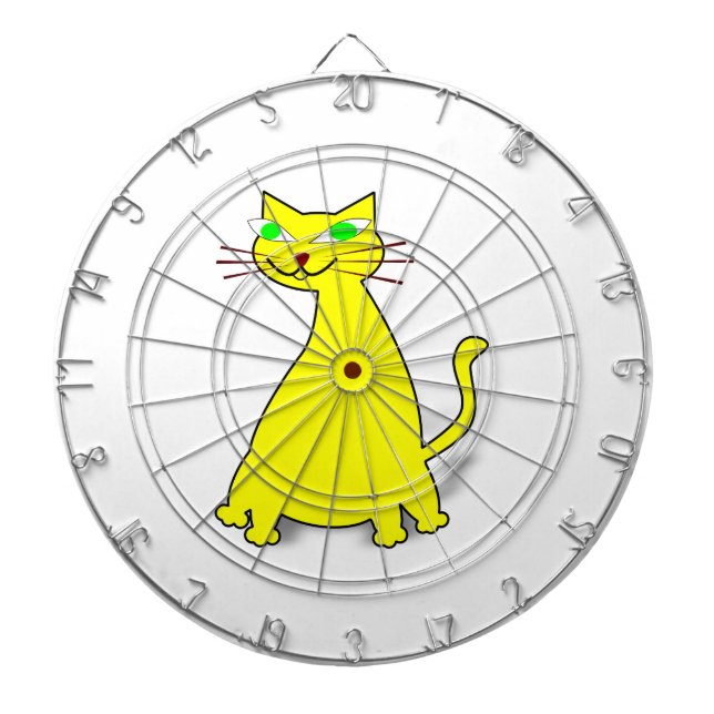 Yellow Fat Cat Dartboard (Front)