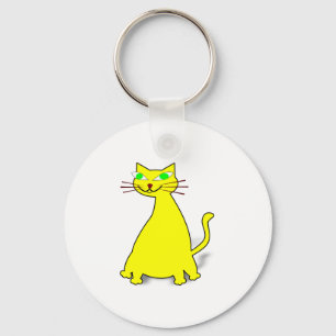Yellow Fat Cat Keychain