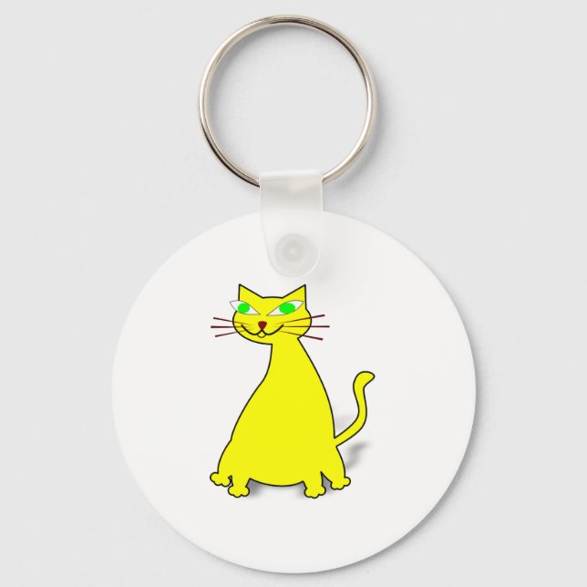 Yellow Fat Cat Keychain (Front)