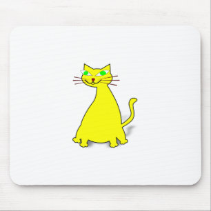 Yellow Fat Cat Mouse Pad