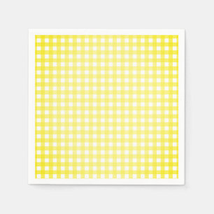 Yellow Faye Gingham Paper Napkins