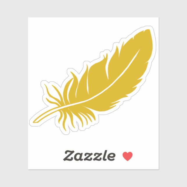 Yellow Feather Transparent Sticker (Sheet)