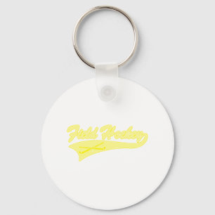 Yellow Field Hockey Keychain