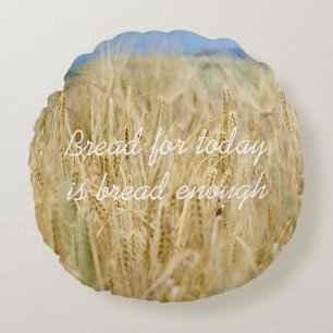 Yellow field round pillow
