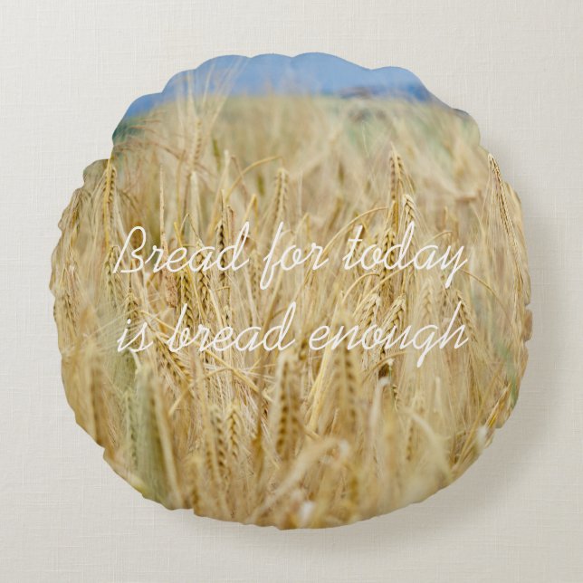 Yellow field round pillow (Front)