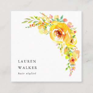 yellow fields floral elegant Business Card