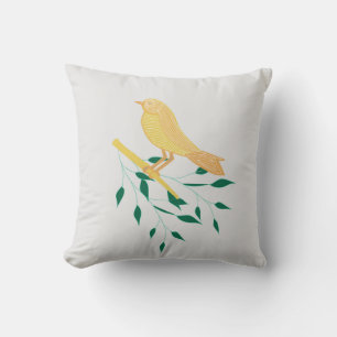 Yellow Finch Throw Pillow