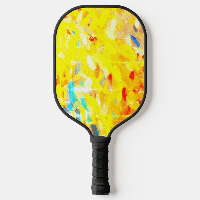 Yellow Fingerpainting Pickleball Paddle (Front)