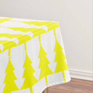 Yellow Fir Christmas Trees Pattern Tablecloth