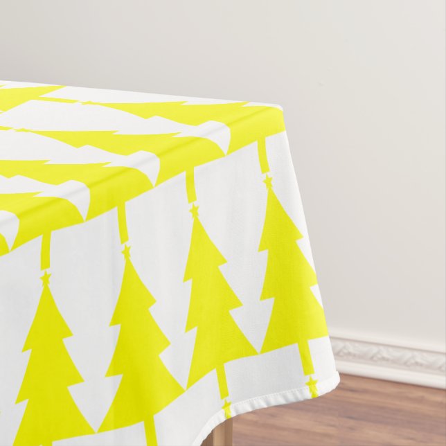 Yellow Fir Christmas Trees Pattern Tablecloth (In Situ)