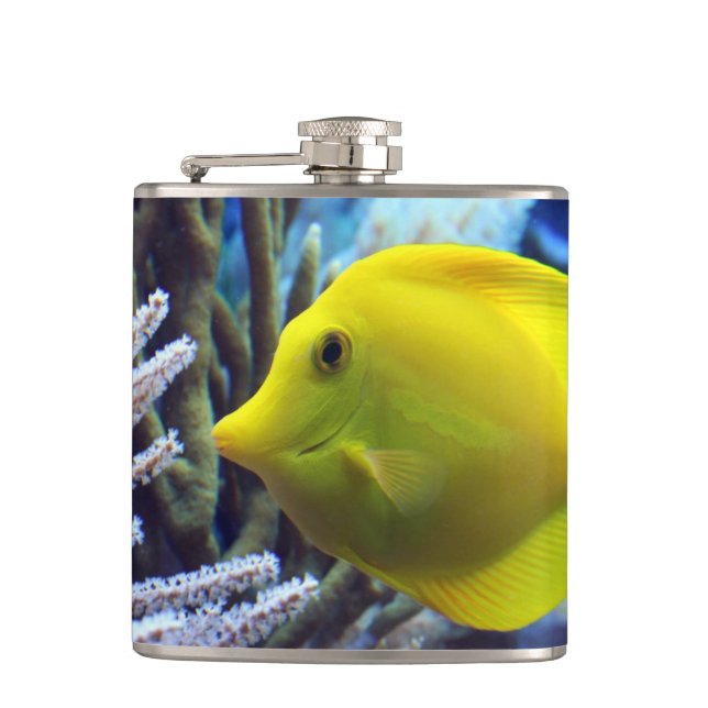 Yellow Fish Hip Flask (Front)