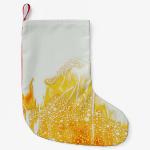 Yellow flame-themed illustration small christmas stocking