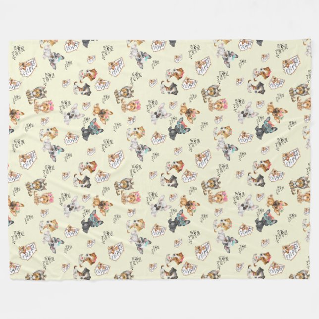 Yellow Fleece Blanket, Large 60" x 80" Blanket (Front (Horizontal))