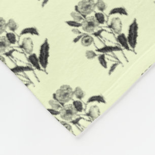 Yellow Fleece Blanket with Poppy - Your Colour